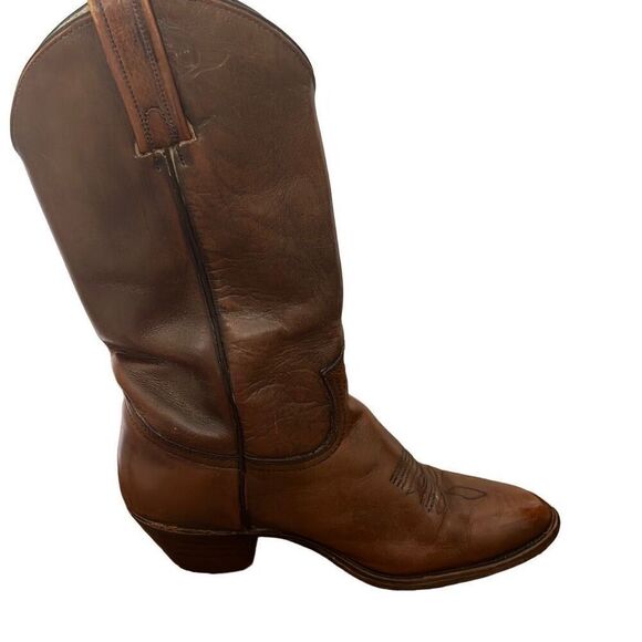 FRYE Vintage leather western boots men’s Sz.9 D - Picture 1 of 8